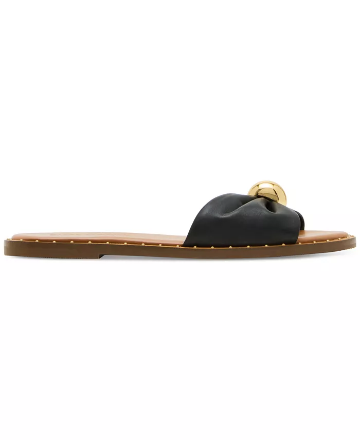 Steve Madden Women's Dipsy Knotted Embellished Slide Sandals Women's Fashion Shoes & Accessories