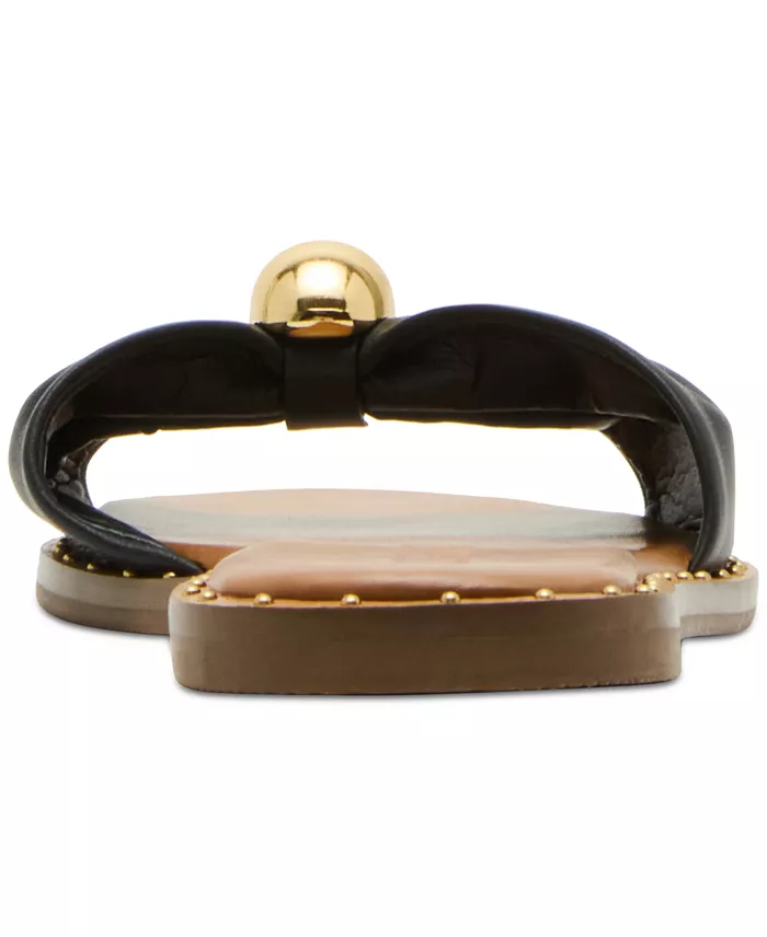 Steve Madden Women's Dipsy Knotted Embellished Slide Sandals Women's Fashion Shoes & Accessories