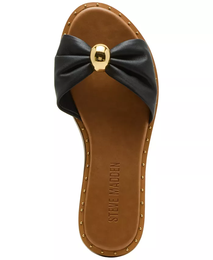 Steve Madden Women's Dipsy Knotted Embellished Slide Sandals Women's Fashion Shoes & Accessories
