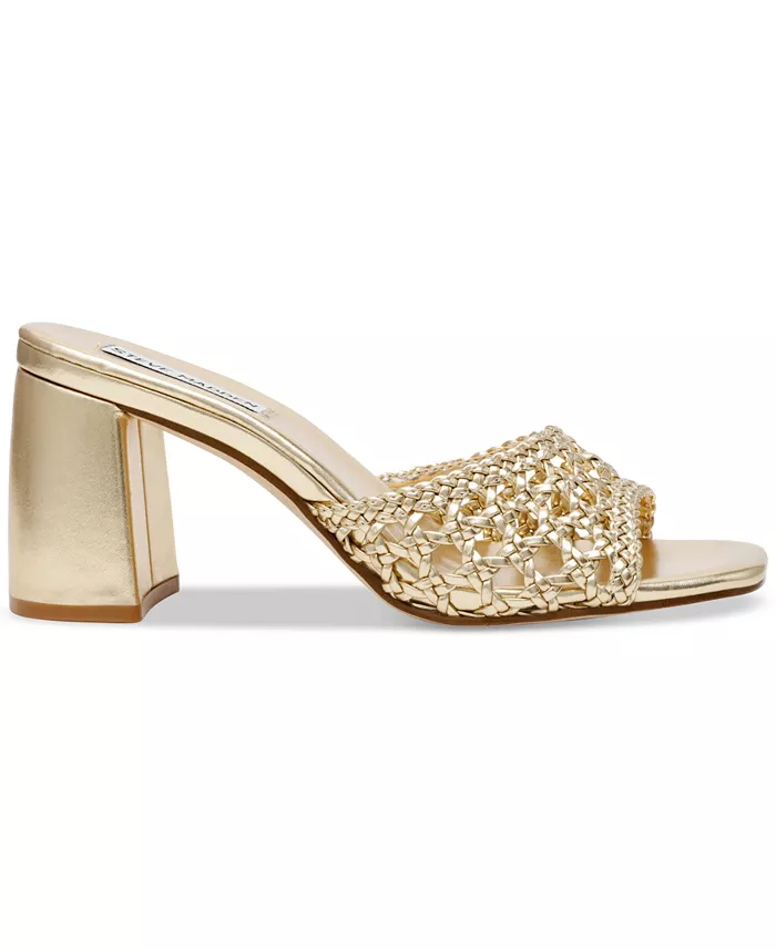 Steve Madden Women's Mania Woven Block-Heel Sandals Women's Fashion Shoes & Accessories