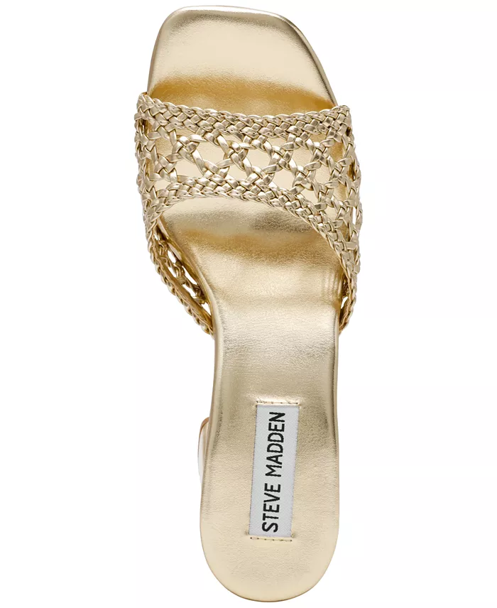 Steve Madden Women's Mania Woven Block-Heel Sandals Women's Fashion Shoes & Accessories