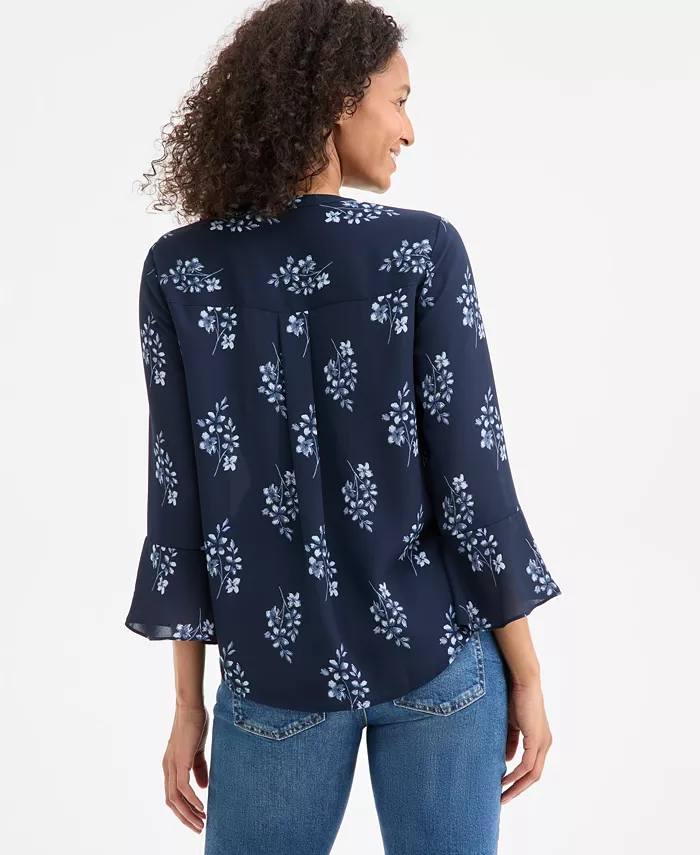 Style & Co Petite Floral Pintucked Top Exclusively At Macy's Women's Fashion Shoes & Accessories