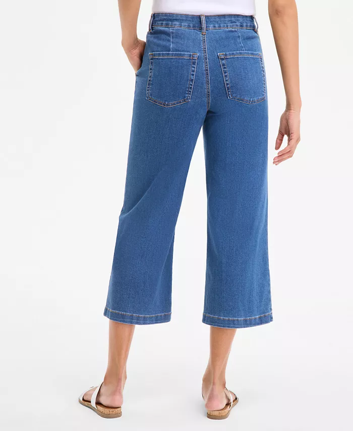 Style & Co Petite High-Rise Cropped Wide-Leg Jeans Exclusively At Macy's Women's Fashion Shoes & Accessories