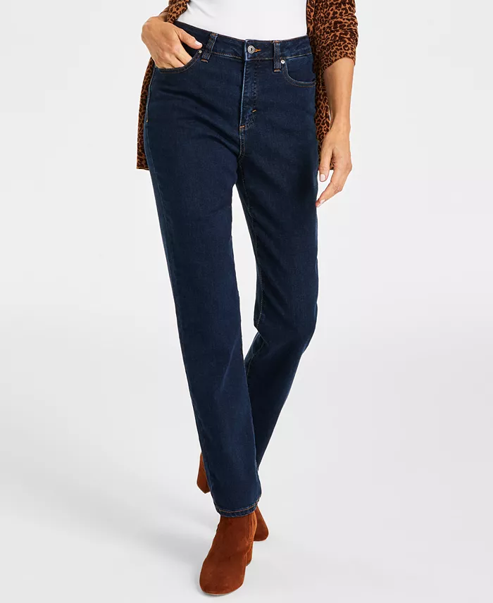 Style & Co Petite High-Rise Natural Straight-Leg Jeans Petite & Petite Short Created For Macy's Women's Fashion Shoes & Accessories