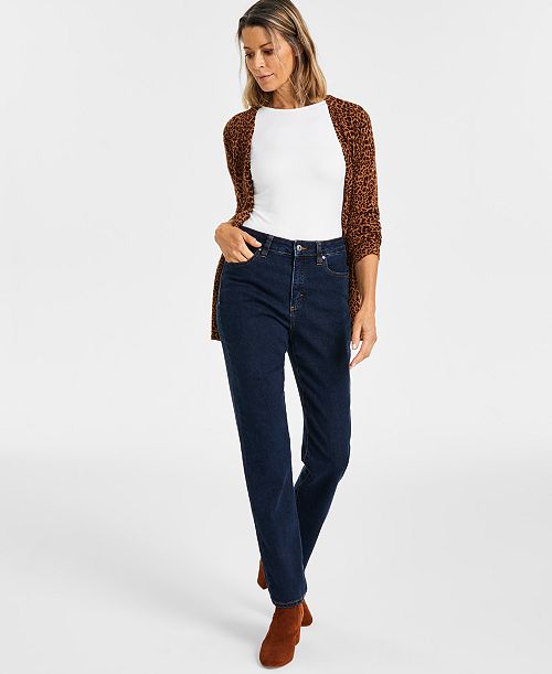 Style & Co Petite High-Rise Natural Straight-Leg Jeans Petite & Petite Short Created for Macy's Women's Fashion Shoes & Accessories