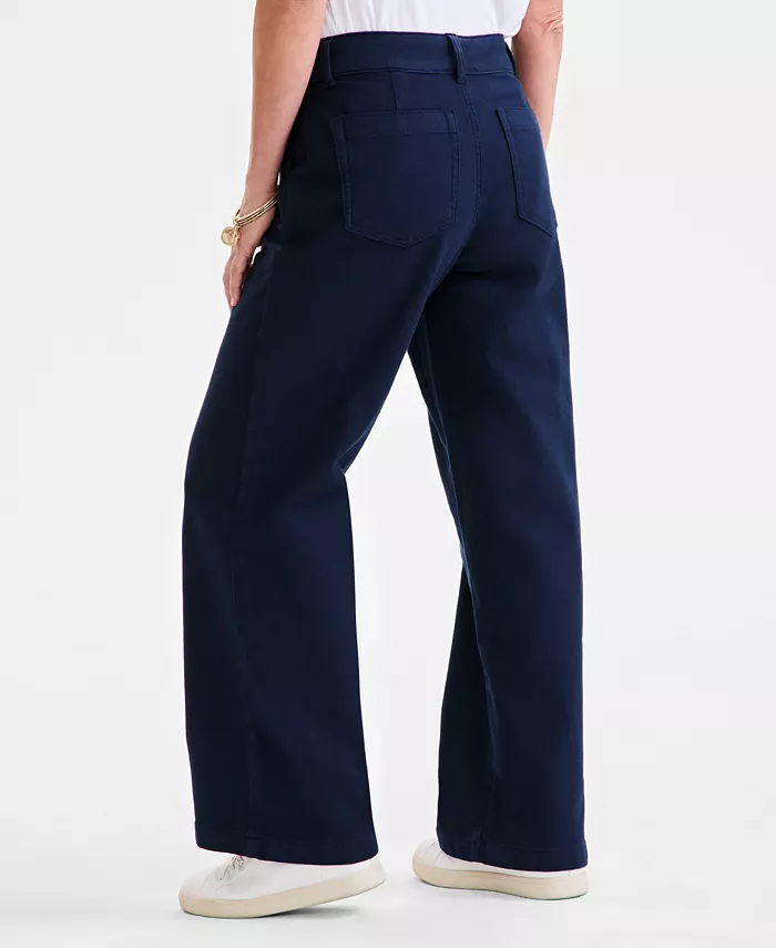 Style & Co Petite Mid-Rise Dobby Twill Wide-Leg Pants Exclusively At Macy's Women's Fashion Shoes & Accessories