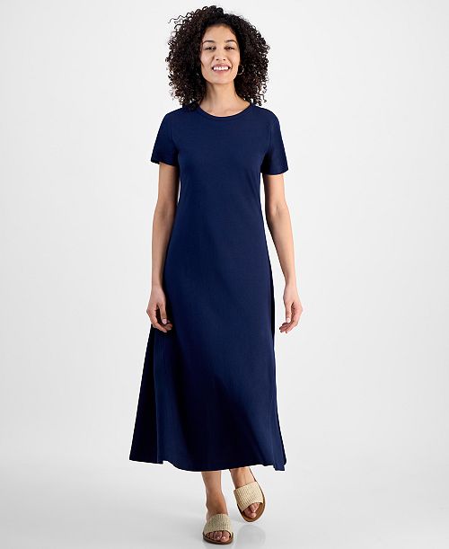 Style & Co Petite T-Shirt Midi Dress Exclusively at Macy's Women's Fashion Shoes & Accessories