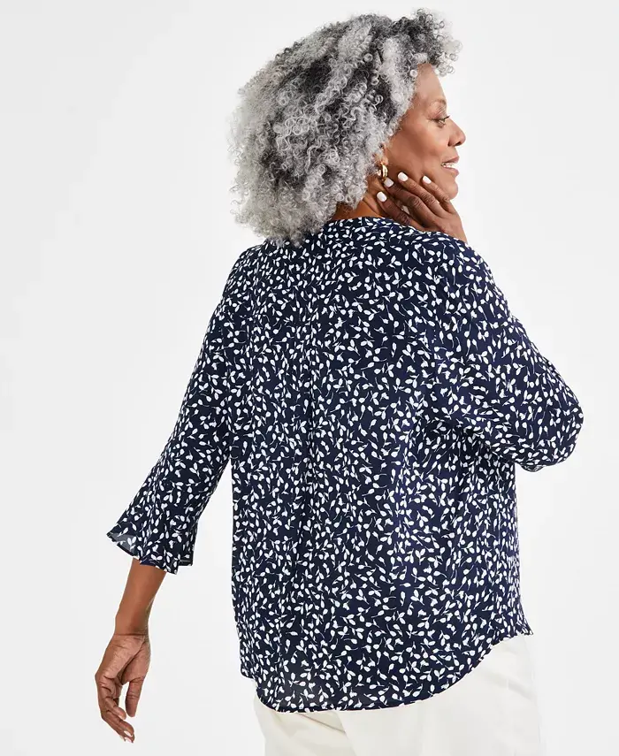 Style & Co Plus Size Printed Pintuck Blouse Exclusively At Macy's Women's Fashion Shoes & Accessories