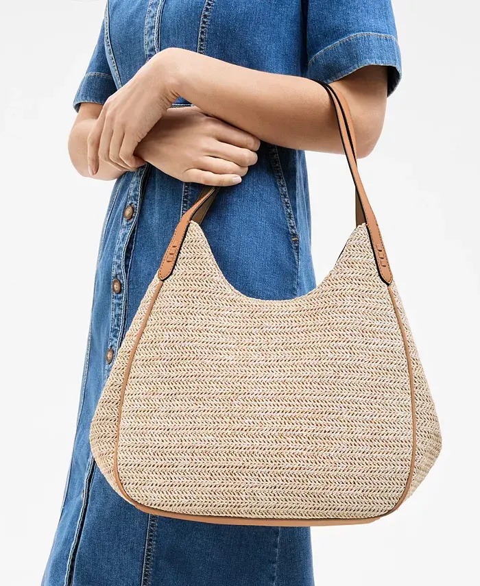 Style & Co Straw Medium 4-Poster Tote Exclusively At Macy's Handbags Purses & Accessories