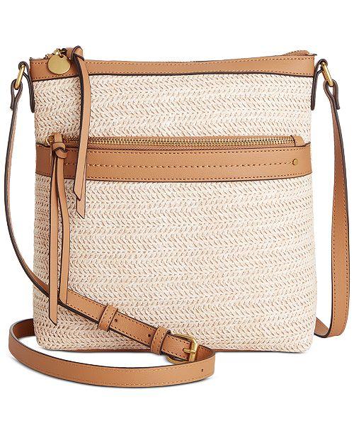 Style & Co Straw North South Crossbody Bag Exclusively at Macy's Handbags Purses & Accessories