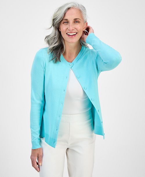 Style & Co Women's Button-Up Cardigan Regular & Petite Created for Macy's Women's Fashion Shoes & Accessories