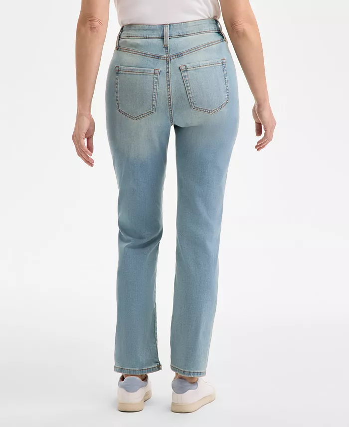 Style & Co Women's Curvy Straight-Leg High Rise Jeans Created For Macy's Women's Fashion Shoes & Accessories