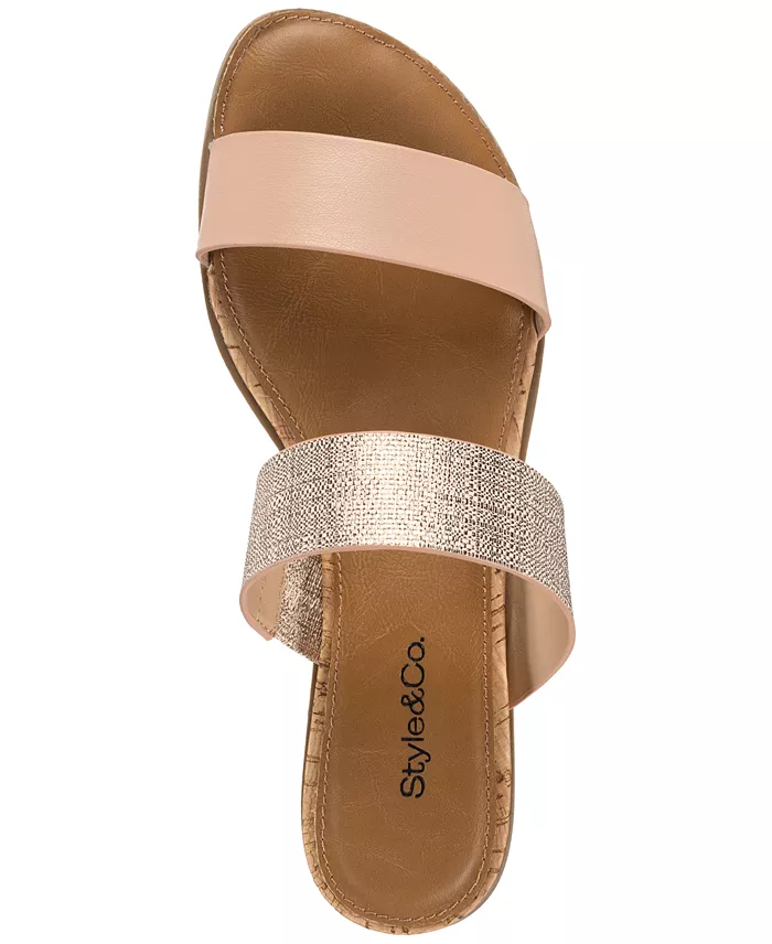Style & Co Women's Elliee Flat Cushioned Sandals Exclusively At Macy's Women's Fashion Shoes & Accessories