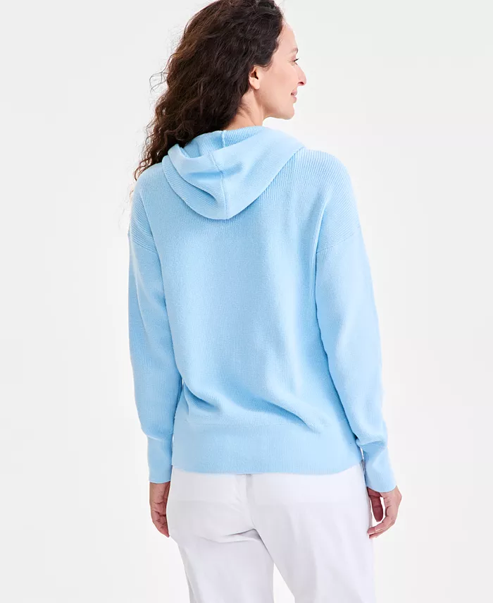 Style & Co Women's Front-Zip Long-Sleeve Hoodie Sweater Exclusively At Macy's Women's Fashion Shoes & Accessories