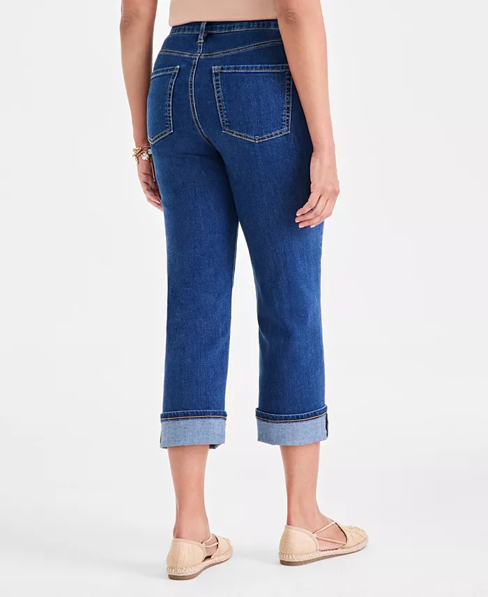 Style & Co Women's High-Rise Cuffed Capri Jeans Exclusively At Macy's Women's Fashion Shoes & Accessories