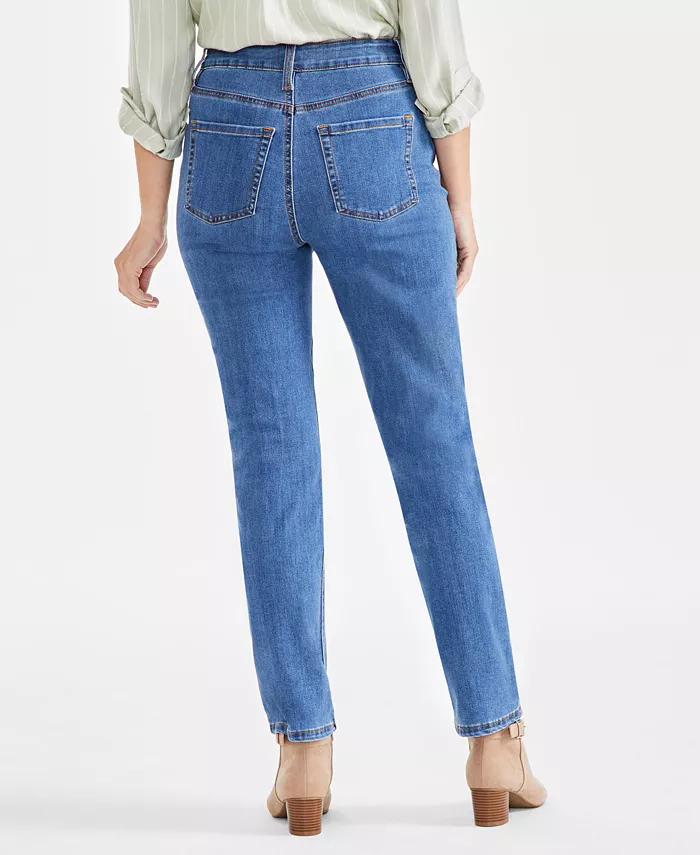 Style & Co Women's High Rise Straight-Leg Jeans Regular Short And Long Lengths Created For Macy's Women's Fashion Shoes & Accessories
