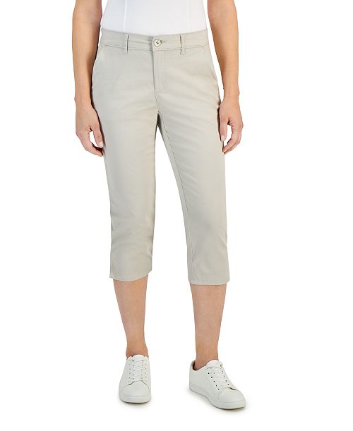 Style & Co Women's Mid-Rise Comfort Waist Capri Pants Exclusively At Macy's Women's Fashion Shoes & Accessories