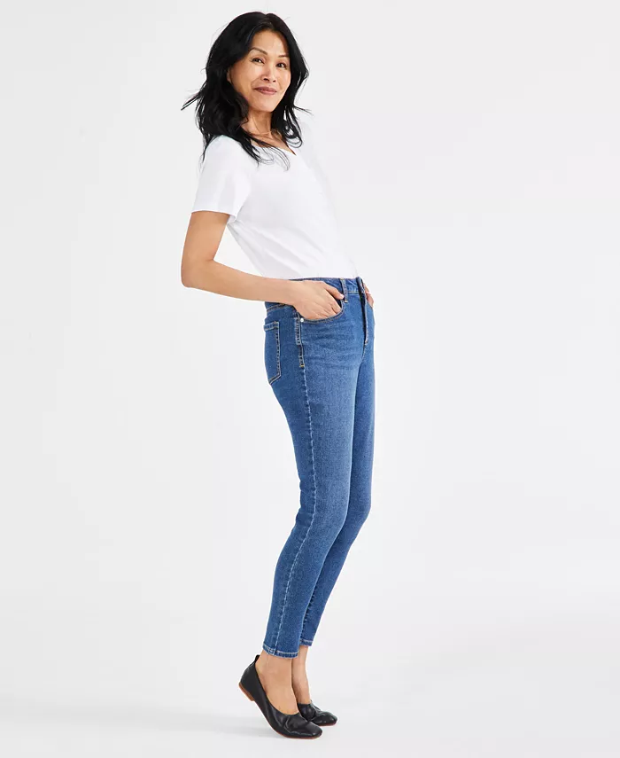 Style & Co Women's Mid-Rise Curvy Skinny Jeans Created For Macy's Women's Fashion Shoes & Accessories