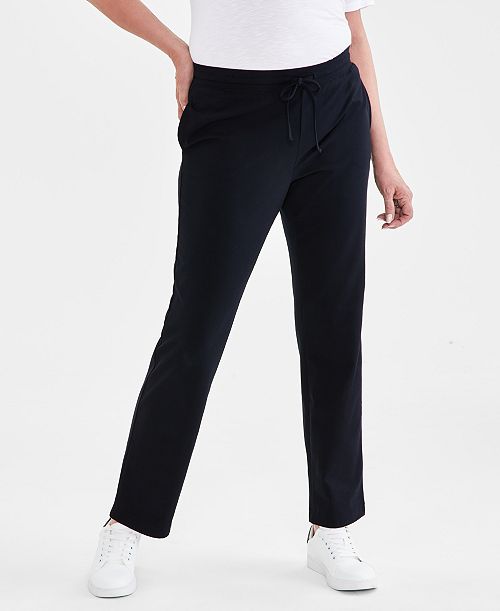 Style & Co Women's Mid-Rise Drawstring-Waist Sweatpants Regular & Petite Created For Macy's Women's Fashion Shoes & Accessories