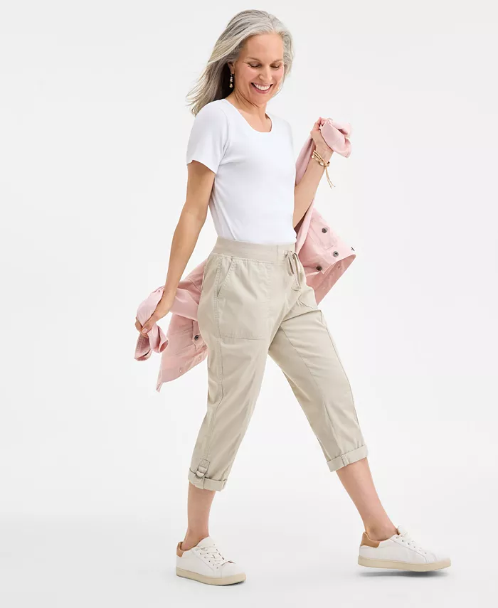 Style & Co Women's Mid-Rise Pull-On Capri Pants Exclusively At Macy's Women's Fashion Shoes & Accessories