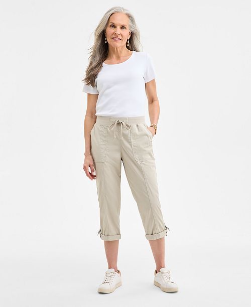 Style & Co Women's Mid-Rise Pull-On Capri Pants Exclusively At Macy's Women's Fashion Shoes & Accessories