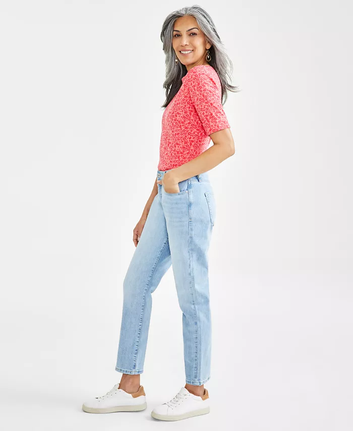 Style & Co Women's Mid-Rise Relaxed Girlfriend Jeans Created For Macy's Women's Fashion Shoes & Accessories