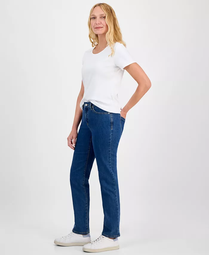Style & Co Women's Mid-Rise Straight-Leg Denim Jeans Exclusively At Macy's Women's Fashion Shoes & Accessories