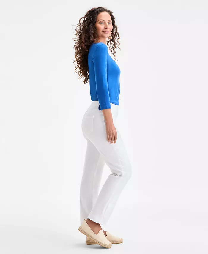 Style & Co Women's Mid-Rise Straight Pull-On Jeans Exclusively At Macy's Women's Fashion Shoes & Accessories