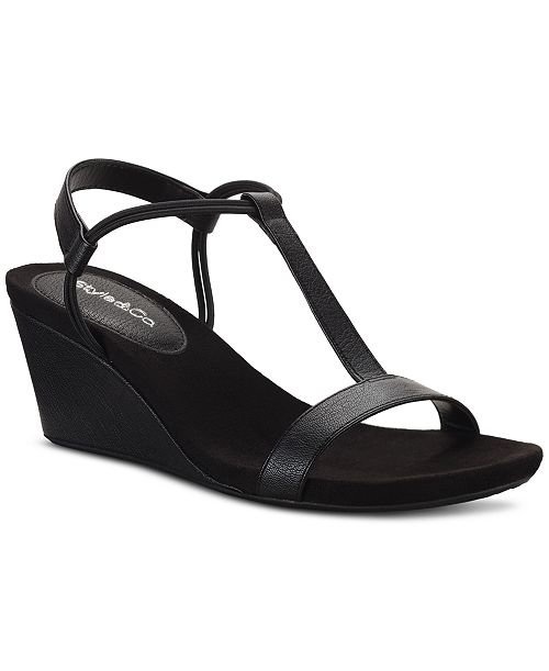 Style & Co Women's Mulan Wedge Open-Toe Sandals Created for Macy's Women's Fashion Shoes & Accessories