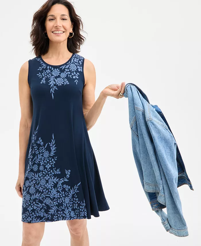 Style & Co Women's Printed Sleeveless Flip-Flop Dress Exclusively At Macy's Women's Fashion Shoes & Accessories