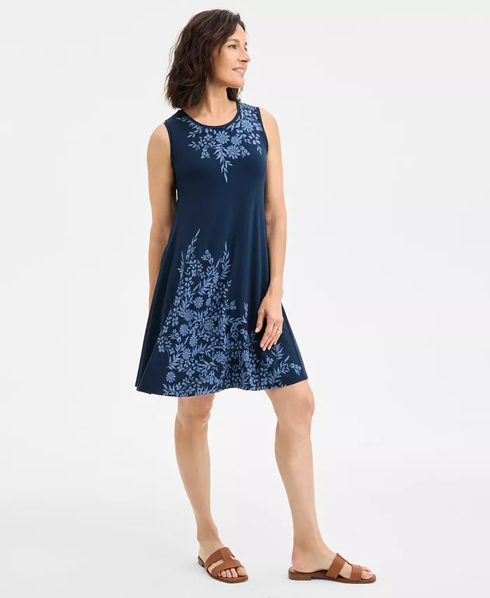 Style & Co Women's Printed Sleeveless Flip-Flop Dress Exclusively At Macy's Women's Fashion Shoes & Accessories