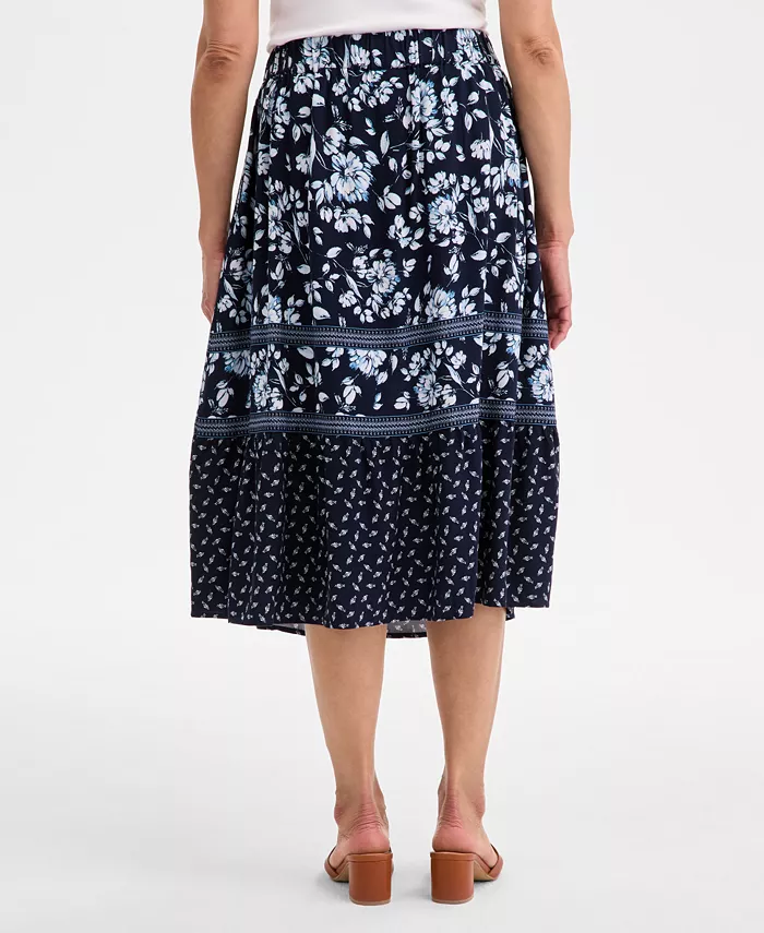 Style & Co Women's Printed Tiered Skirt Exclusively At Macy's Women's Fashion Shoes & Accessories
