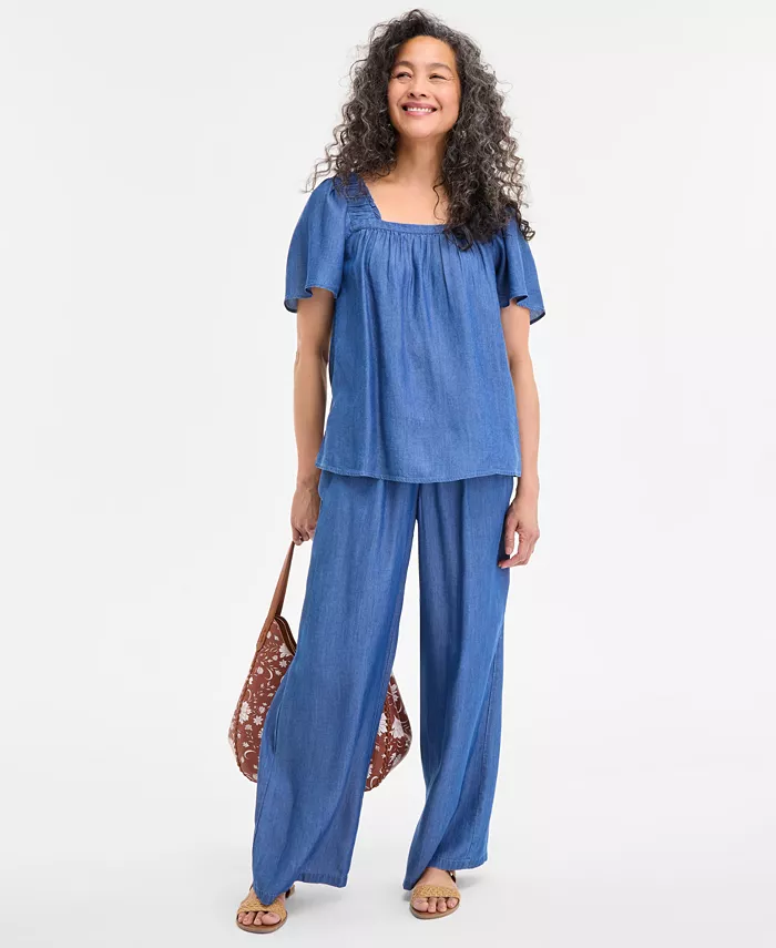 Style & Co Women's Square-Neck Top Exclusively At Macy's Women's Fashion Shoes & Accessories