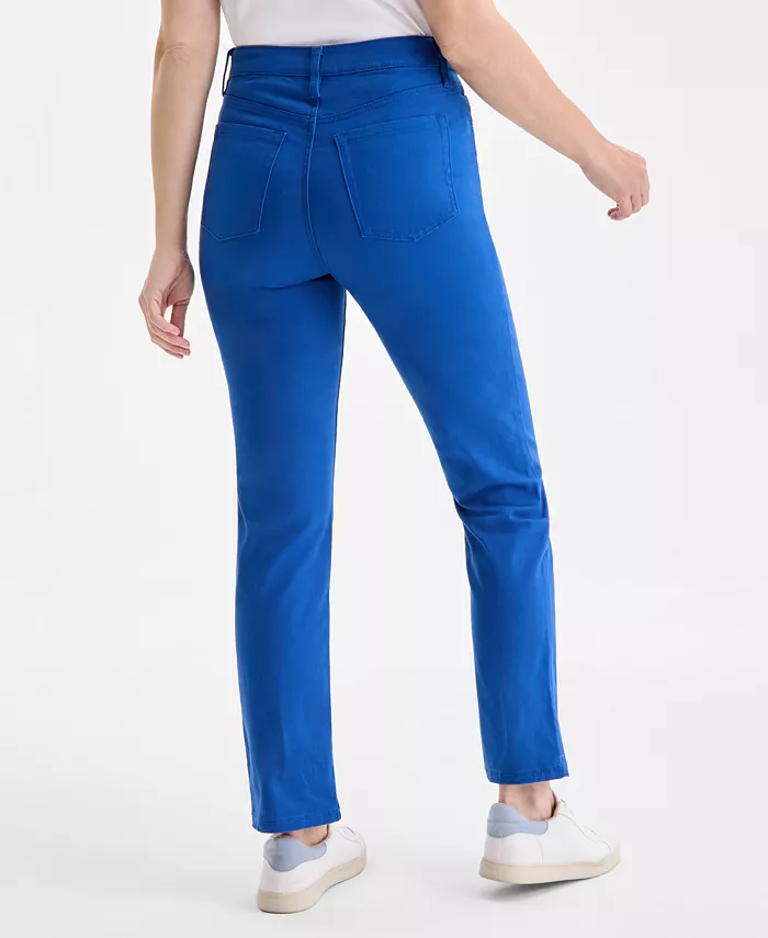 Style & Co Women's Straight-Leg High Rise Twill Pants Created For Macy's Women's Fashion Shoes & Accessories