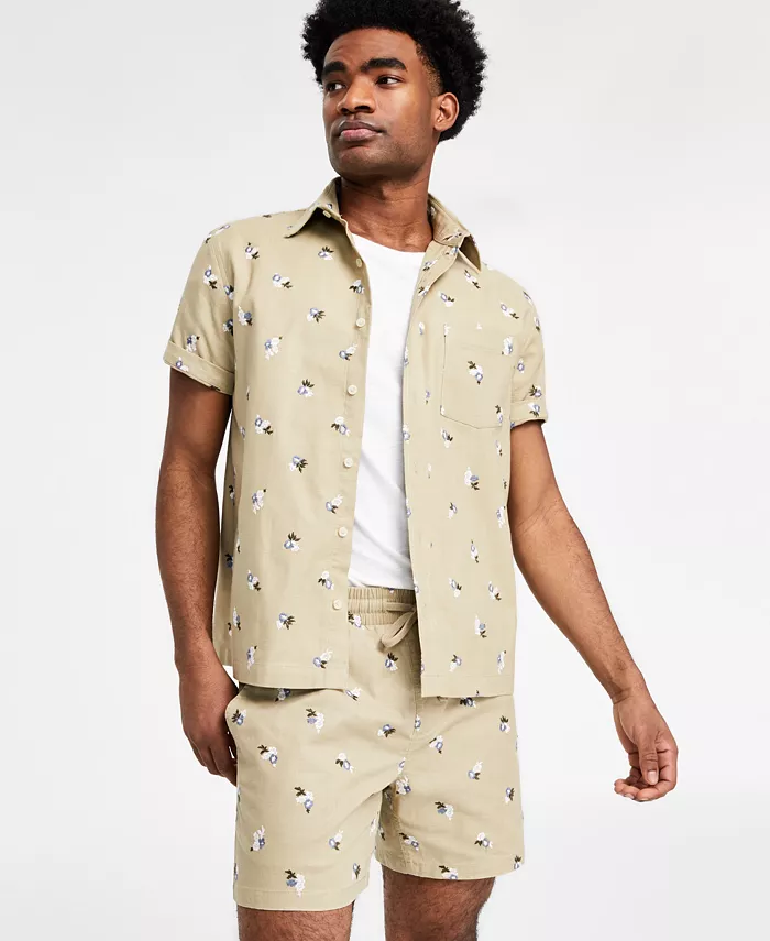 Sun + Stone Men's Floral Shirt & Drawstring Shorts Exclusively At Macy's Men's Fashion & Accessories