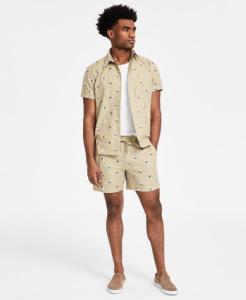 Sun + Stone Men's Floral Shirt & Drawstring Shorts Exclusively at Macy's Men's Fashion & Accessories