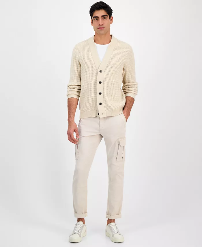 Sun + Stone Men's Long Sleeve Waffle Knit Cardigan Sweater Exclusively At Macy's Men's Fashion & Accessories