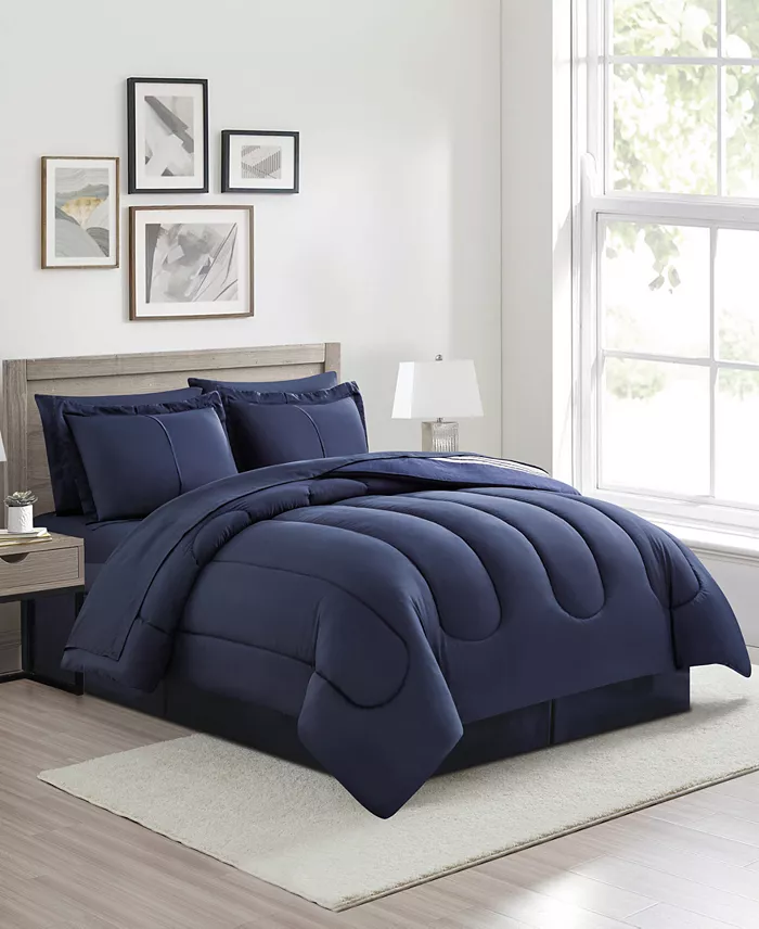 Sunham Aiden Striped 8-Pc. Comforter Sets Exclusively At Macy's Bed & Bath