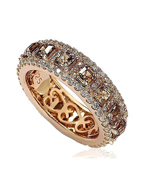 Suzy Levian New York Suzy Levian Sterling Silver Cubic Zirconia Modern Eternity Band Ring Jewelry & Watches