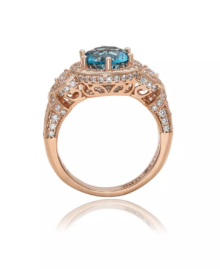 Suzy Levian New York Suzy Levian Sterling Silver Round Cubic Zirconia French Filigree Ring Jewelry & Watches