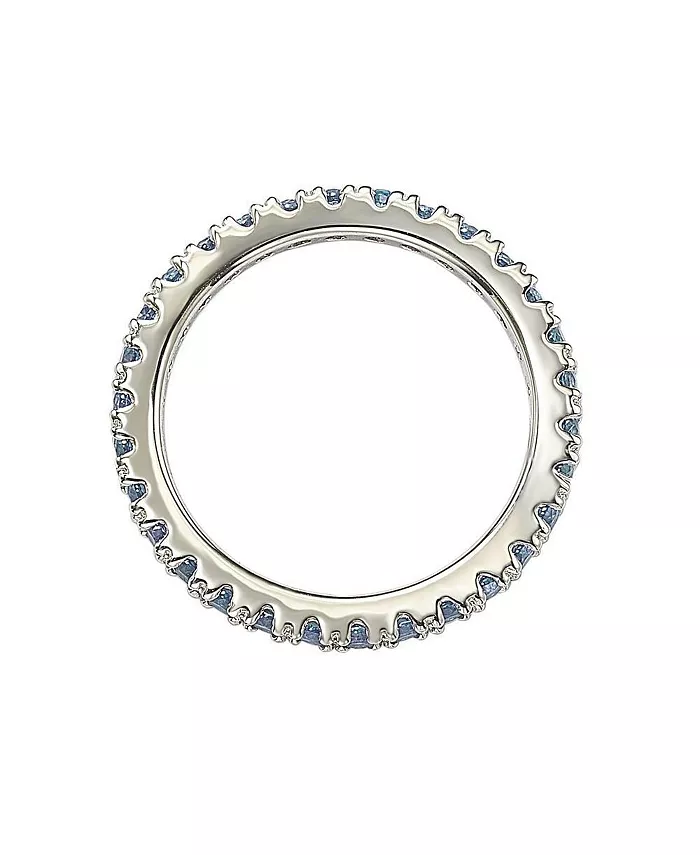 Suzy Levian New York Suzy Levian Sterling Silver Thin Cubic Zirconia Eternity Band Ring Jewelry & Watches