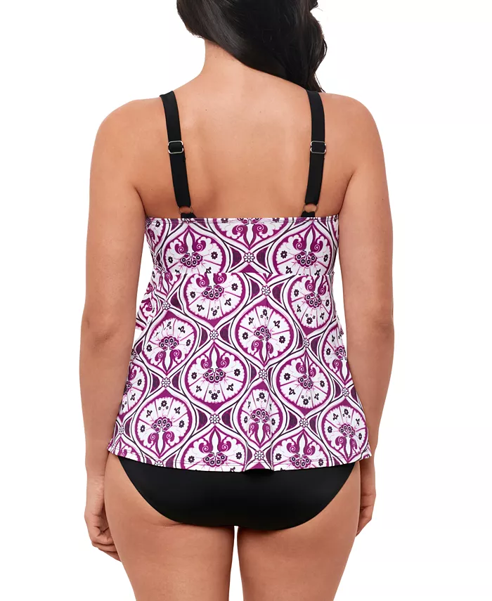 Swim Solutions Women's Printed Tiered Fauxkini One-Piece Swimsuit Created For Macy's Women's Fashion Shoes & Accessories