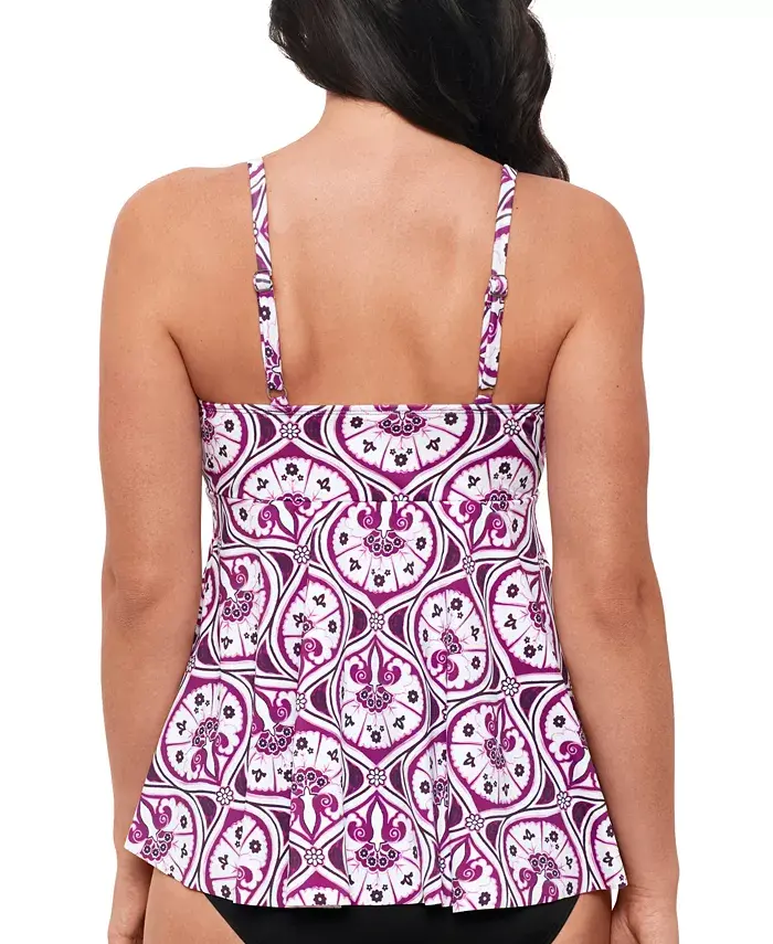 Swim Solutions Women's Tiletale V-Neck Tankini Top Created For Macy's Women's Fashion Shoes & Accessories