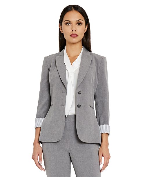 Tahari ASL Notched Two-Button Blazer Women's Fashion Shoes & Accessories