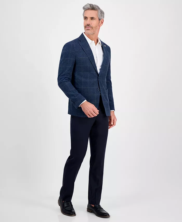 Tom Baine Men's Slim-Fit Plaid Stretch Sport Coat Men's Fashion & Accessories