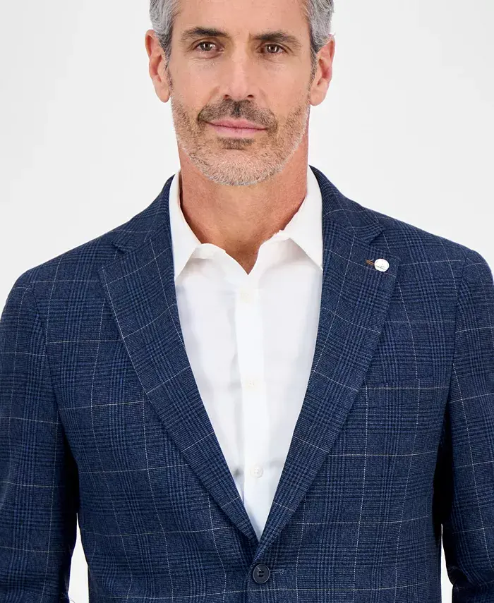 Tom Baine Men's Slim-Fit Plaid Stretch Sport Coat Men's Fashion & Accessories