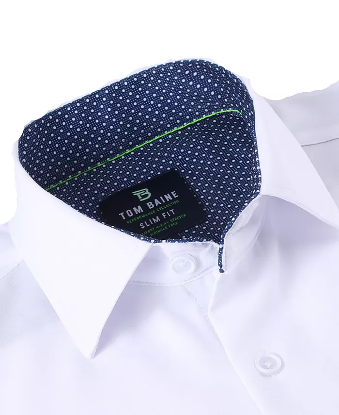 Tom Baine Men's Slim Fit Short Sleeve Performance Button Down Dress Shirt Men's Fashion & Accessories