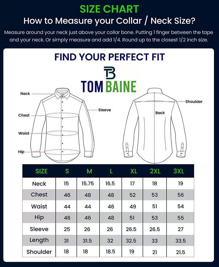 Tom Baine Men's Slim Fit Short Sleeve Performance Button Down Dress Shirt Men's Fashion & Accessories