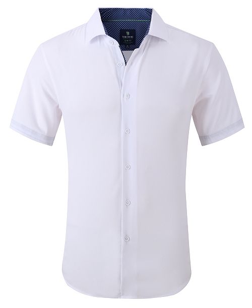 Tom Baine Men's Slim Fit Short Sleeve Performance Button Down Dress Shirt Men's Fashion & Accessories