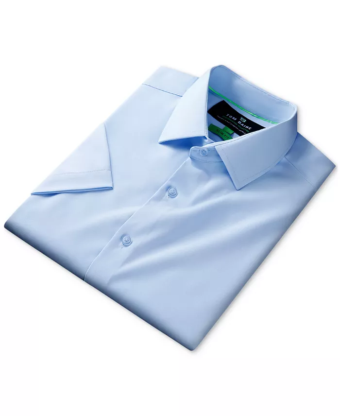 Tom Baine Men's Slim Fit Short Sleeve Performance Button Down Dress Shirt Men's Fashion & Accessories